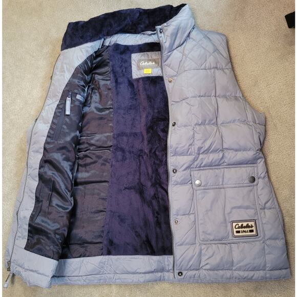 Cabela's Quilted Goose Down Gray Puffer Vest Women's Size XL - Picture 9 of 9